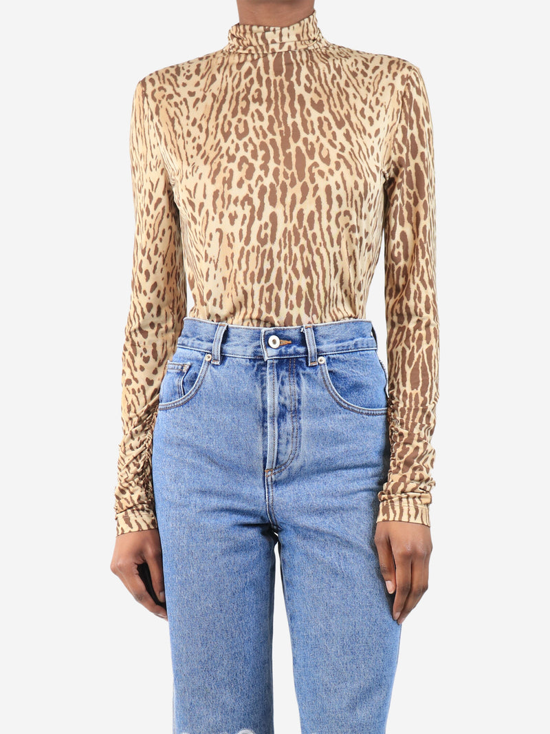 Brown leopard print top - size UK 8 Tops Zimmermann 