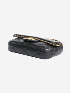 Chanel Black 2010 mini lambskin quilted Chain Me flap bag