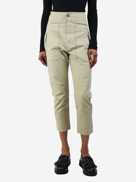 Neutral cotton-blend trousers - size UK 6 product image