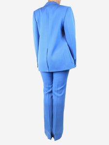 Victoria Beckham Blue wool trouser suit - size UK 10