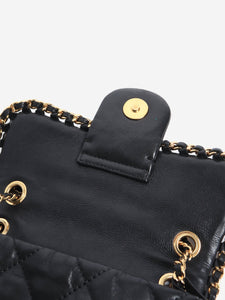 Chanel Black 2010 mini lambskin quilted Chain Me flap bag