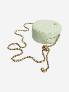 Light green 2021 quilted leather round vanity cross-body bag Cross-body bags Chanel 