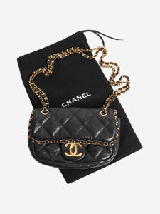 Chanel Black 2010 mini lambskin quilted Chain Me flap bag