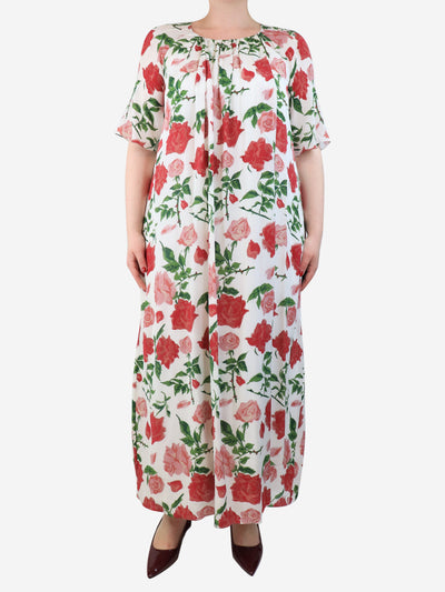 Pink and white rose print maxi dress - size UK 12 Dresses Emilia Wickstead 