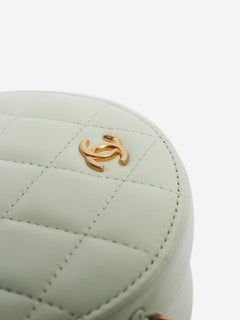 Light green 2021 quilted leather round vanity cross-body bag Cross-body bags Chanel 