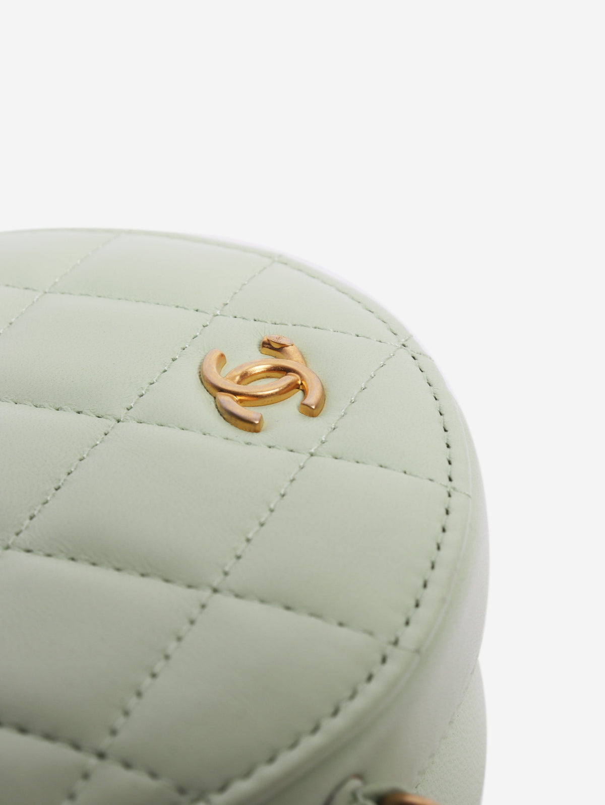 Light green 2021 quilted leather round vanity cross-body bag Cross-body bags Chanel 