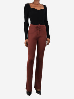 Burnt sienna ribbed Trousers - size S Trousers Nanushka 