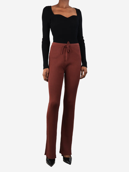 Burnt sienna ribbed Trousers - size S alternate image