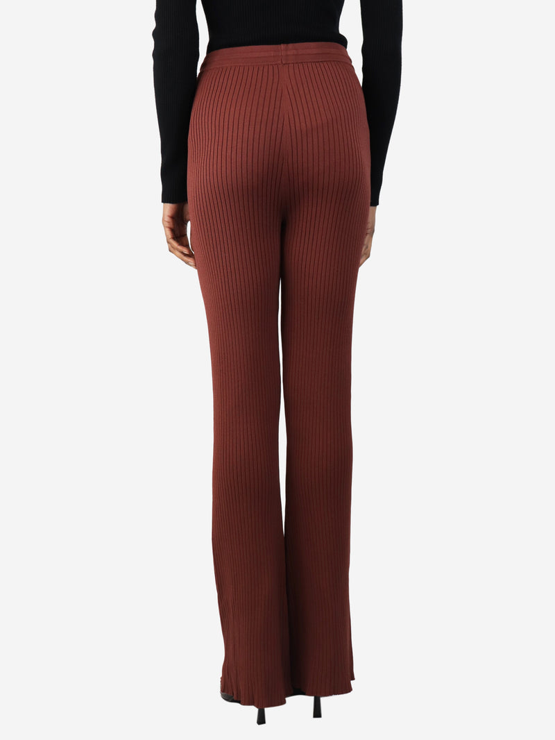 Burnt sienna ribbed Trousers - size S Trousers Nanushka 