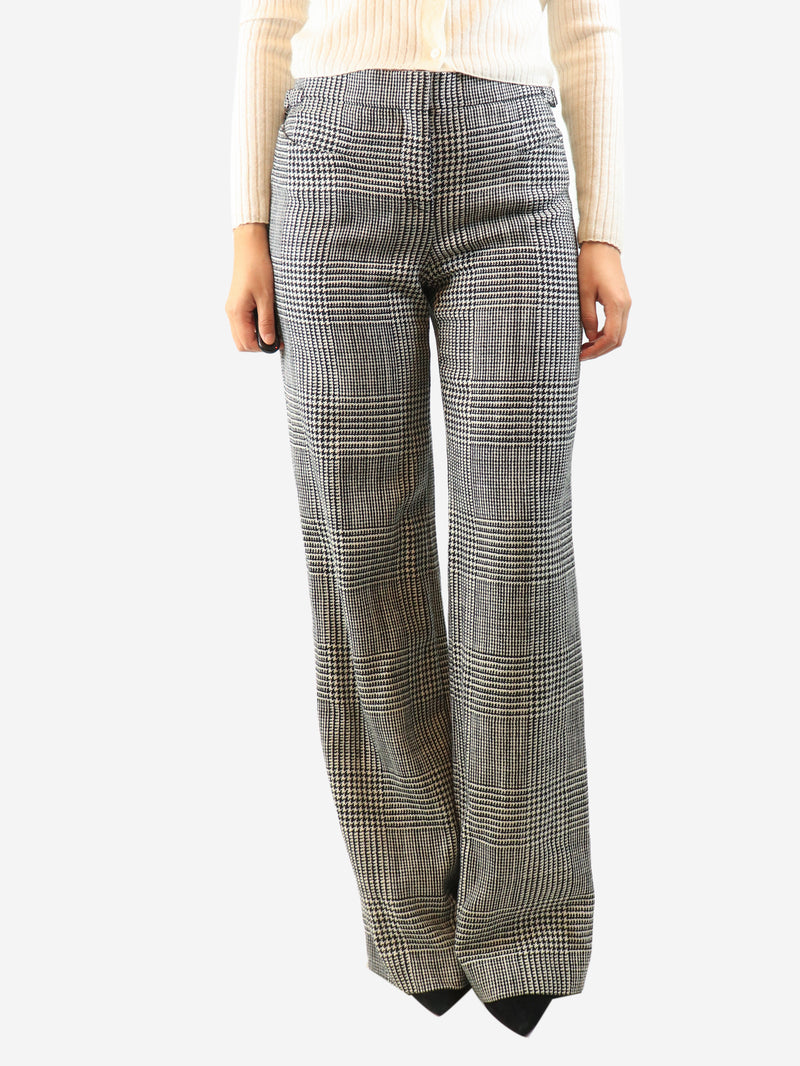 Black and white houndstooth trousers - size UK 12