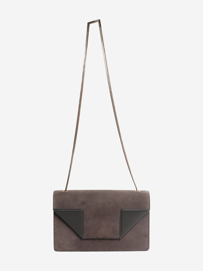 Brown Betty suede chain bag