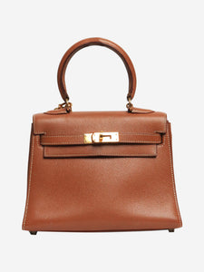 Hermes Gold vintage 1992 mini Kelly 20 bag in Clemence leather