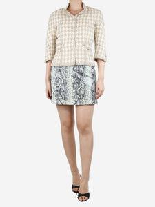 Acne Studios Pale green snake-print mini skirt - size UK 8