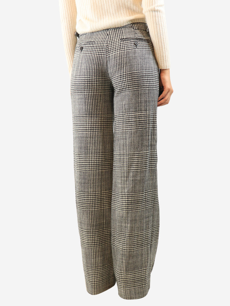 Black and white houndstooth trousers - size UK 12