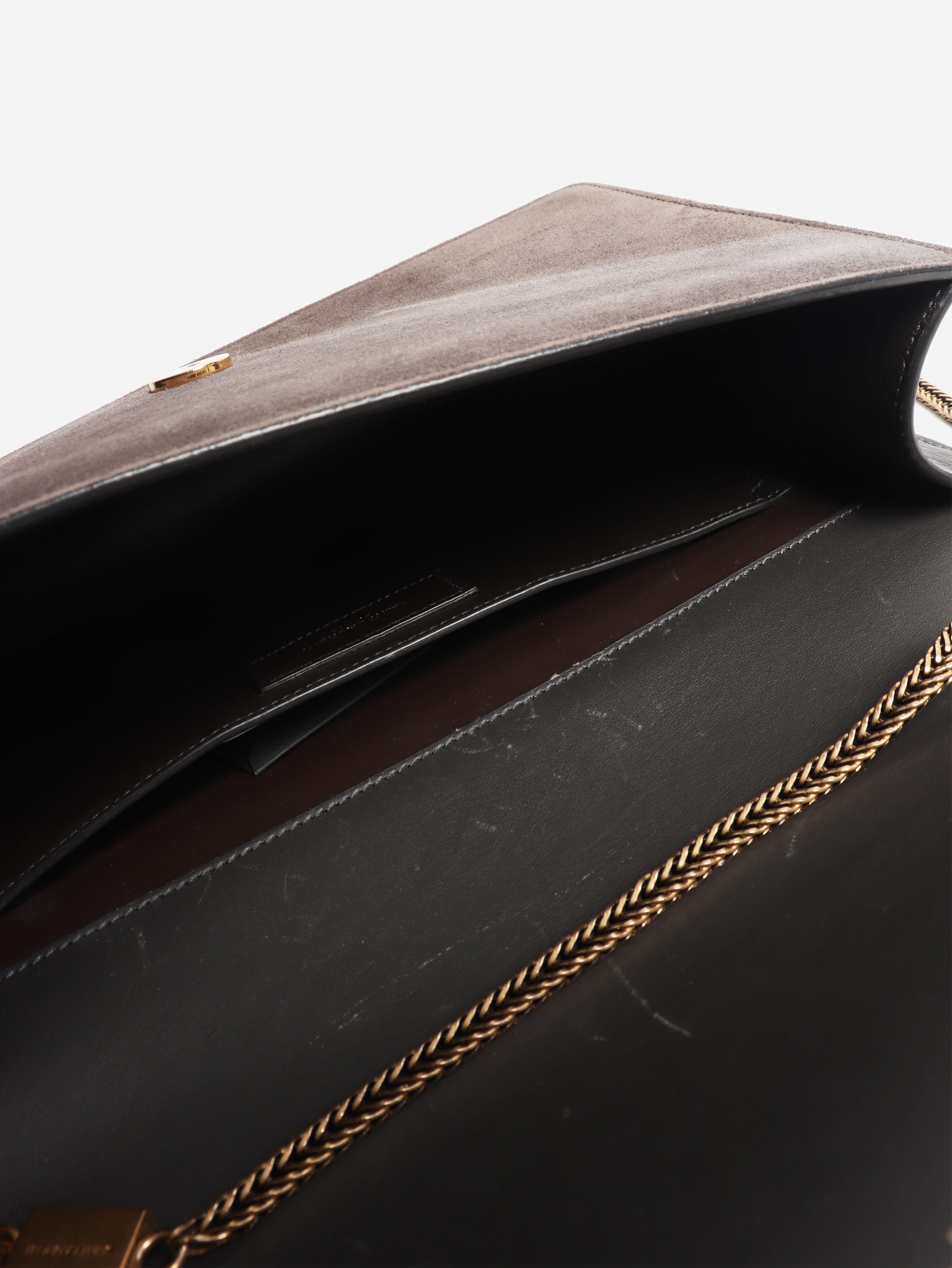 Brown Betty suede chain bag