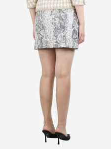 Acne Studios Pale green snake-print mini skirt - size UK 8