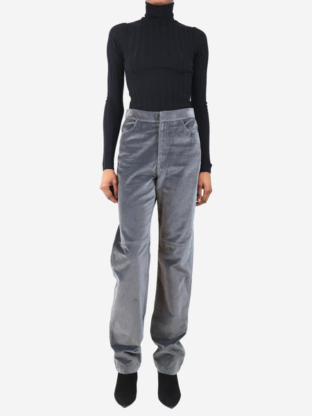 Grey velvet trousers - size S alternate image