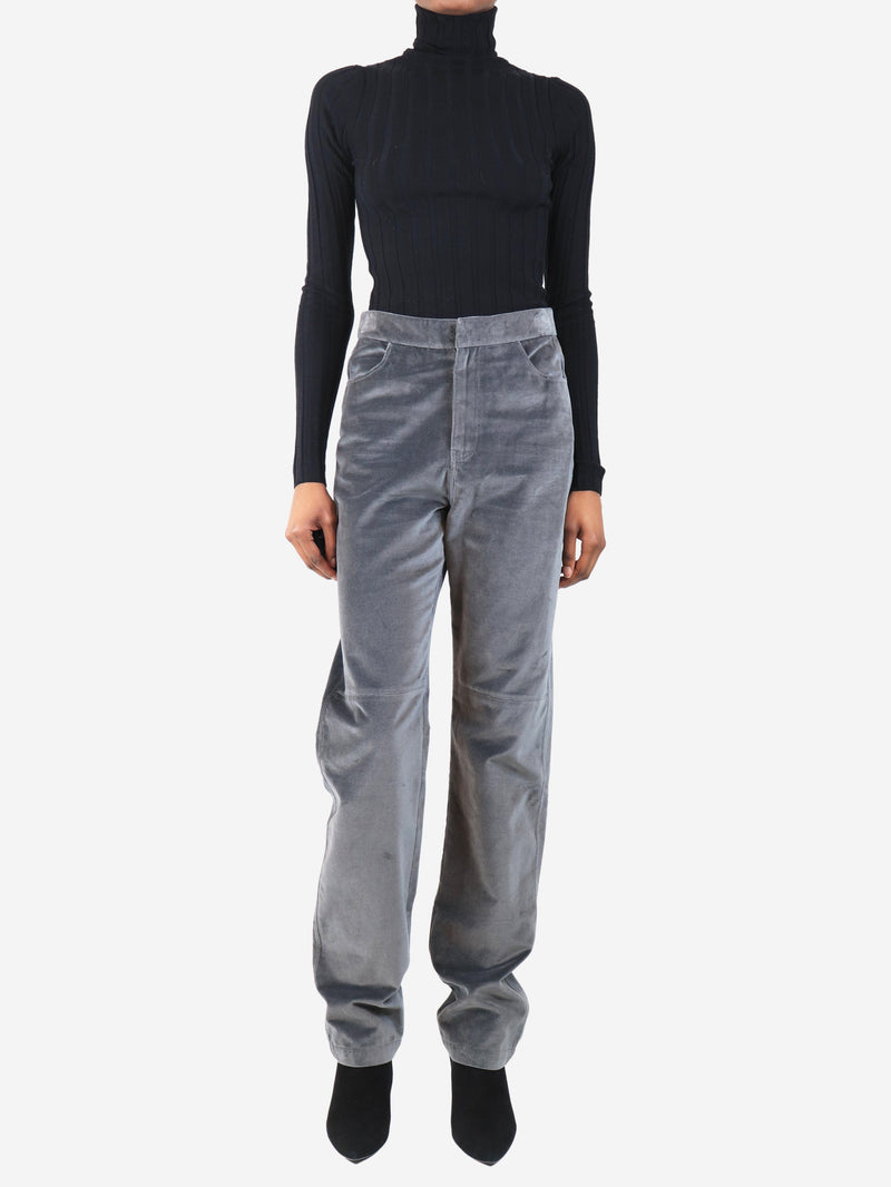 Grey velvet trousers - size S Trousers Wrong Generation 