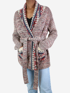 The Great Multicoloured belted patterned pocket cardigan - size XS