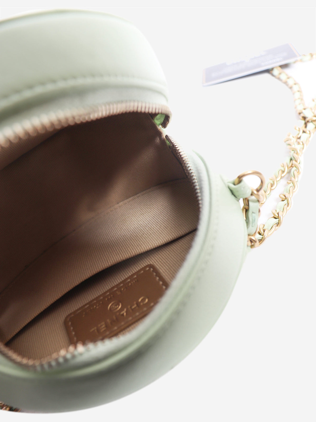 Light green 2021 quilted leather round vanity cross-body bag Cross-body bags Chanel 