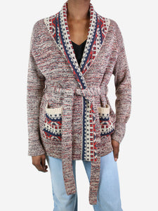 The Great Multicoloured belted patterned pocket cardigan - size XS