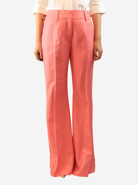 Pink silk and wool-blend trousers - size UK 12 product image