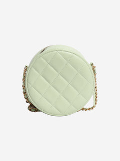 Light green 2021 quilted leather round vanity cross-body bag Cross-body bags Chanel 