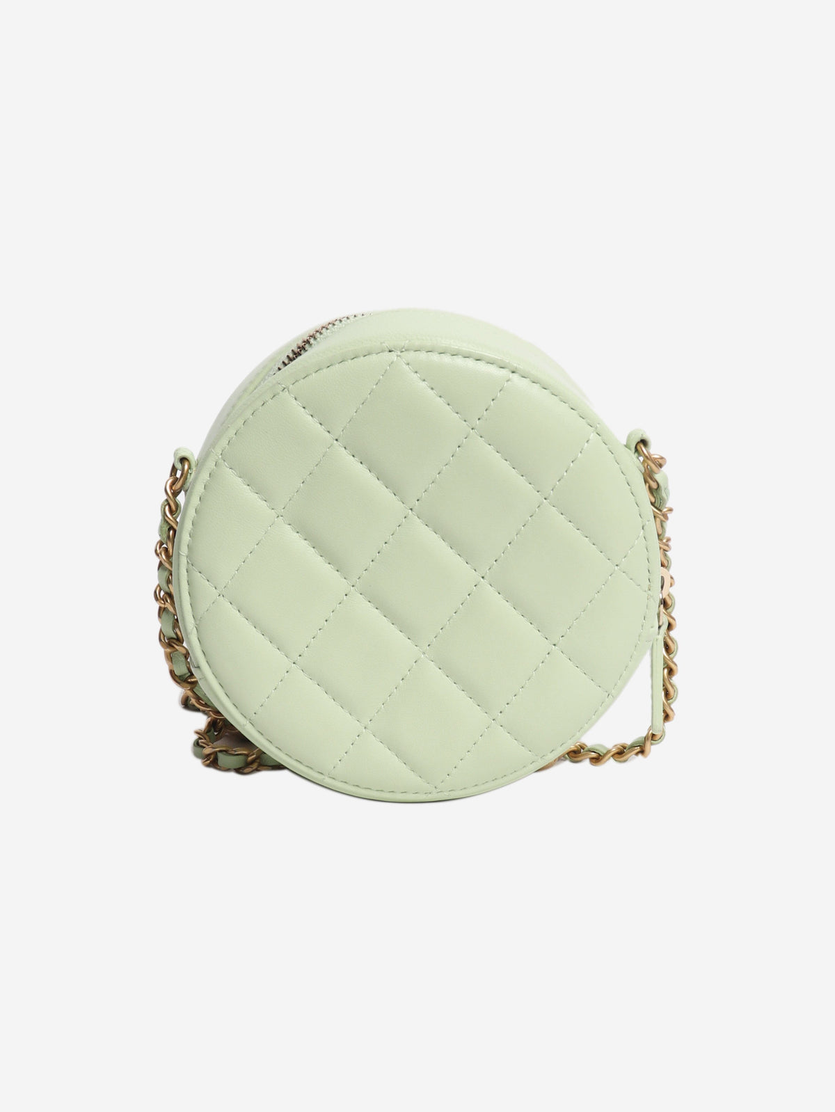 Light green 2021 quilted leather round vanity cross-body bag Cross-body bags Chanel 