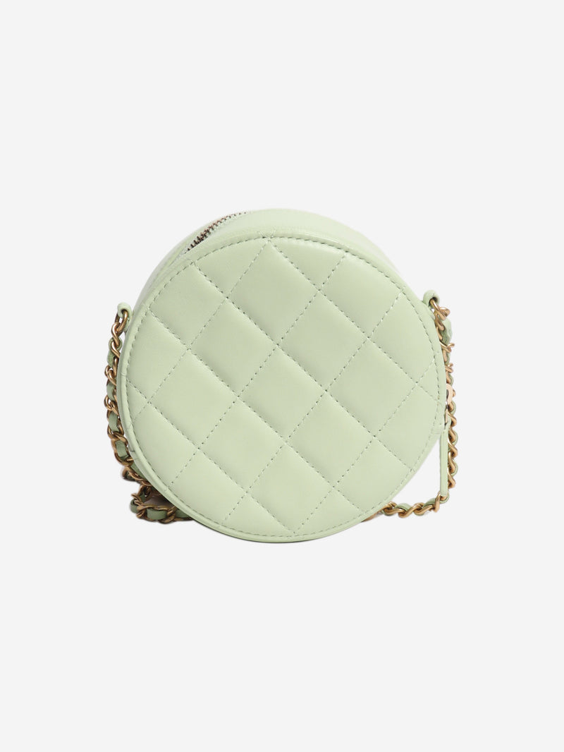 Light green 2021 quilted leather round vanity cross-body bag Cross-body bags Chanel 