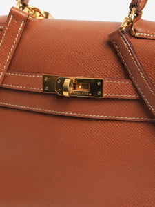 Hermes Gold vintage 1992 mini Kelly 20 bag in Clemence leather