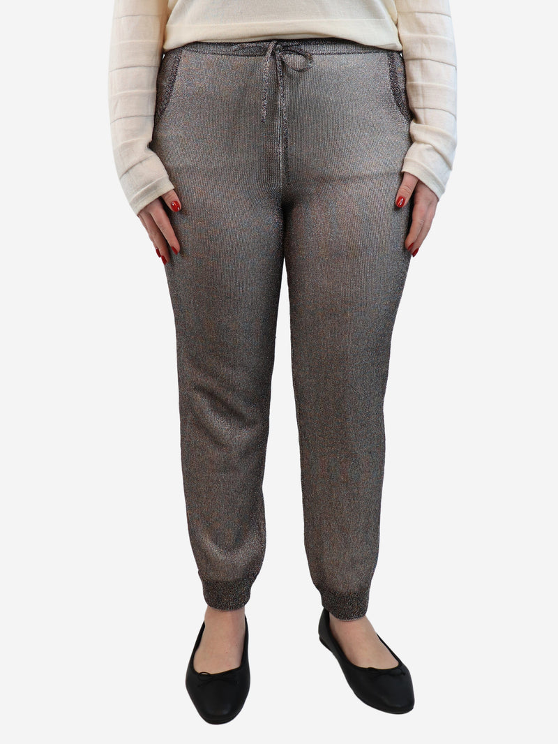 cuffed lurex trousers