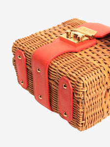 Mark Cross Neutral Rattan Basket bag