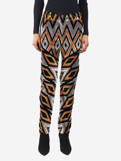 Multicolour geometric velvour trousers - size UK 8 Trousers Proenza Schouler 