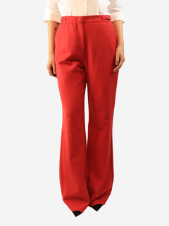 Red buckle detail trousers - size UK 12