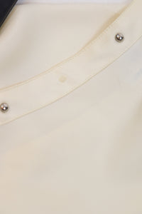 Hermes Cream silk studded slip dress - size UK 10
