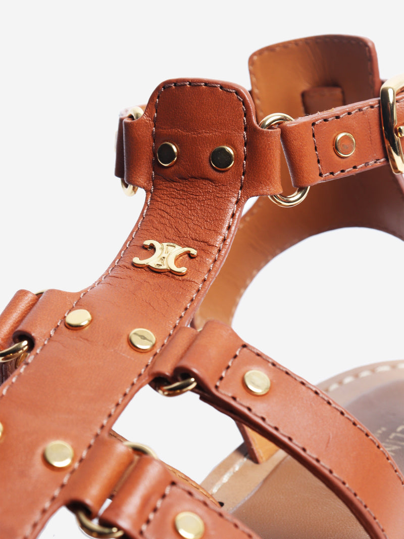 Brown Gladiator sandals - size EU 37.5 Flat Shoes Celine 