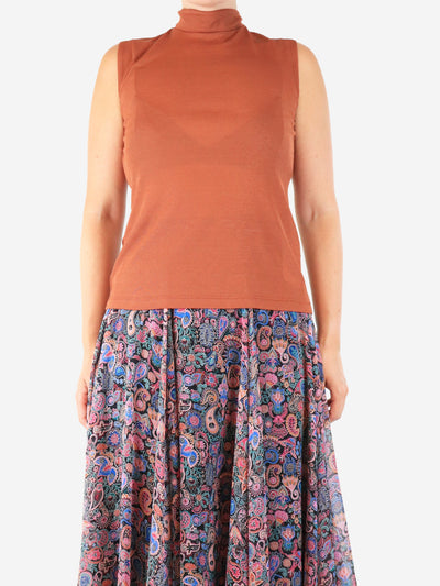 Rust Rebecca mock neck top - size S Tops Rejina Pyo 