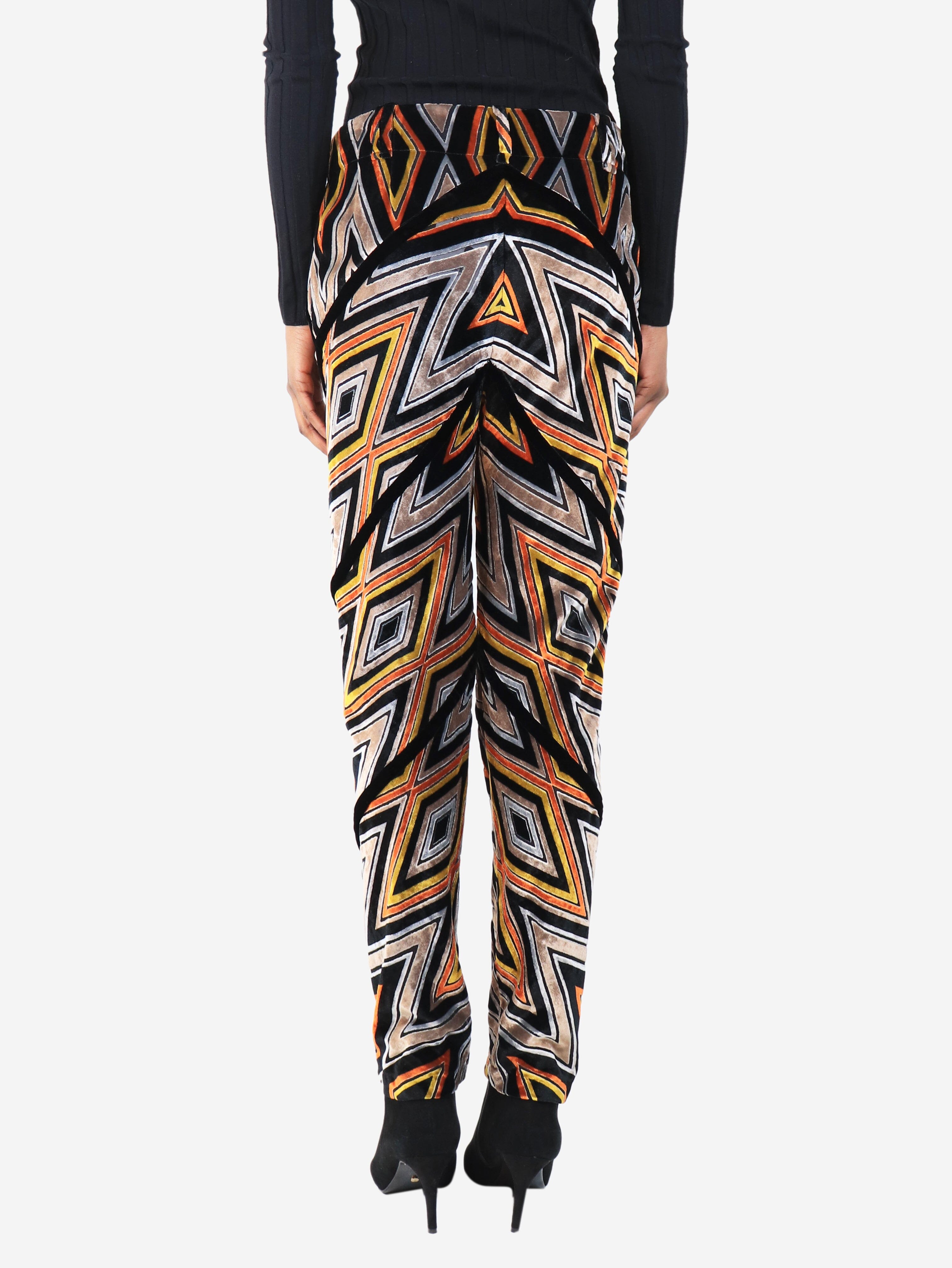 Multicolour geometric velvour trousers - size UK 8 Trousers Proenza Schouler 