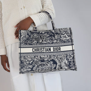 Christian Dior Blue and ecru 2022 Large Dior Book Tote