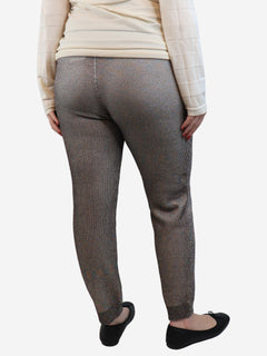 Taupe cuffed lurex trousers - size UK 12 Trousers Missoni 