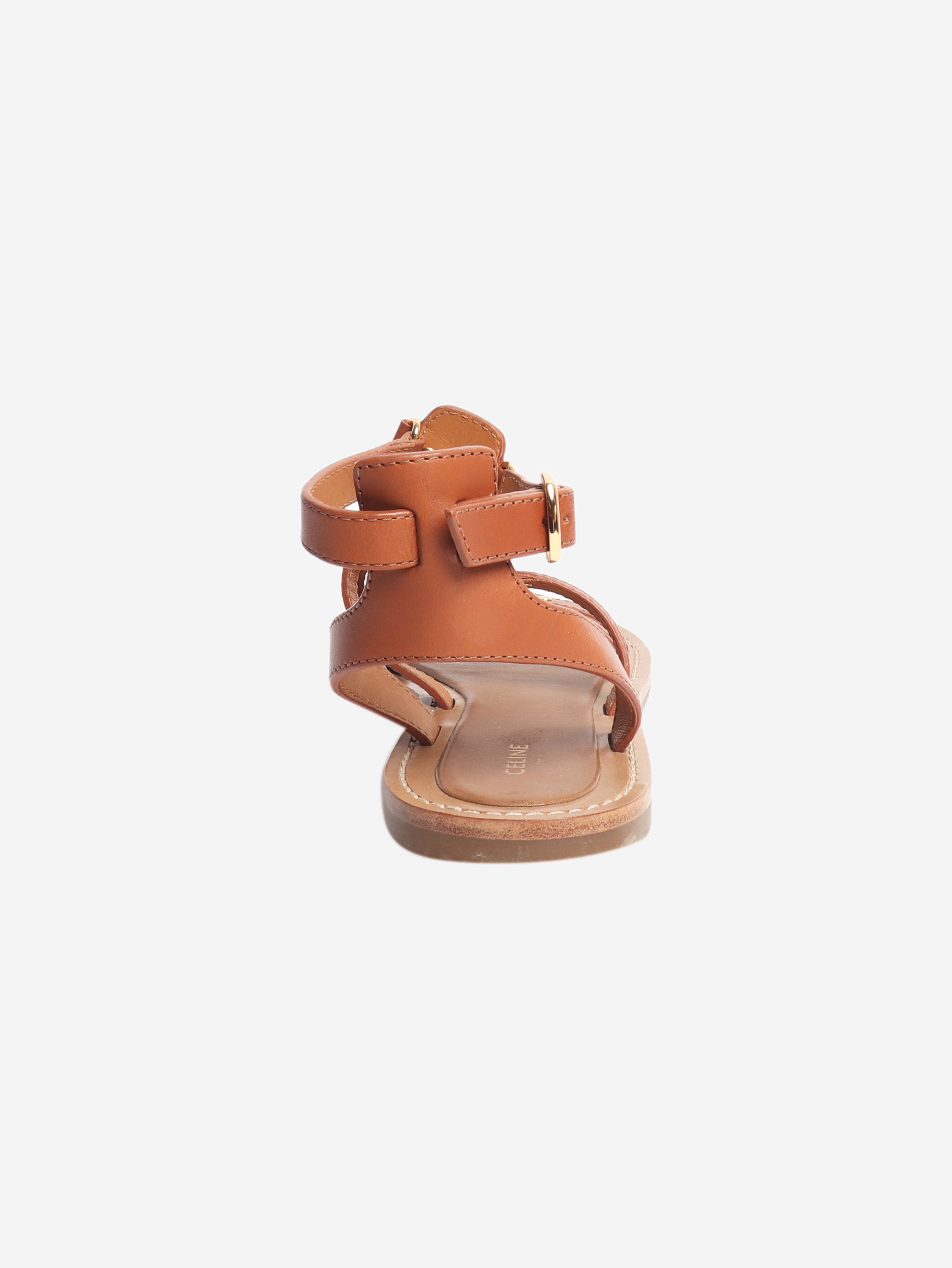 Brown Gladiator sandals - size EU 37.5 Flat Shoes Celine 