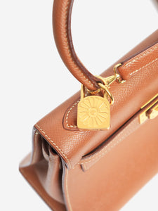 Hermes Gold vintage 1992 mini Kelly 20 bag in Clemence leather