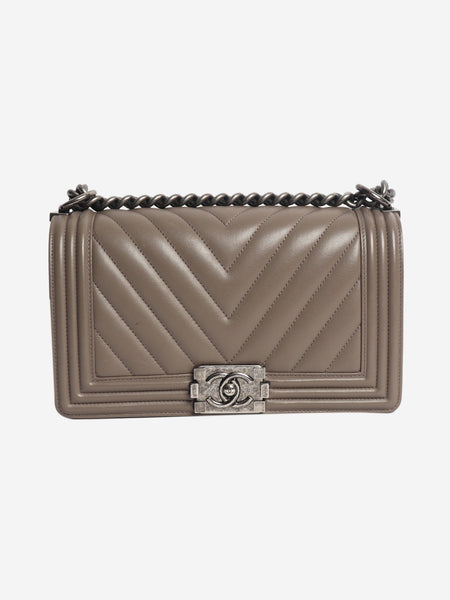 Grey 2014 medium chevron-quilted leather Boy bag product image