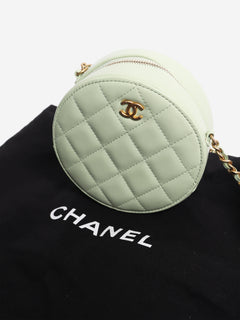 Light green 2021 quilted leather round vanity cross-body bag Cross-body bags Chanel 