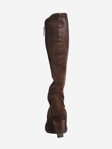 Chanel Brown suede knee-high boots - size EU 36