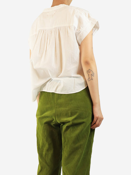 White cotton blouse - size S alternate image