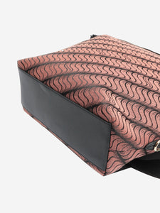 Smythson Pink and black canvas rucksack