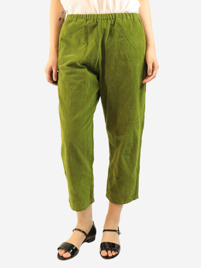 Green elasticated corduroy trousers - size S Trousers Apuntob 