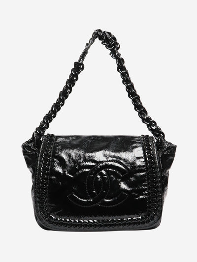 Black 2008 patent CC flap shoulder bag Shoulder bags Chanel 