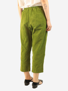 Green elasticated corduroy trousers - size S Trousers Apuntob 